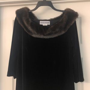 Jessica Howard velvet fur lined neck dress